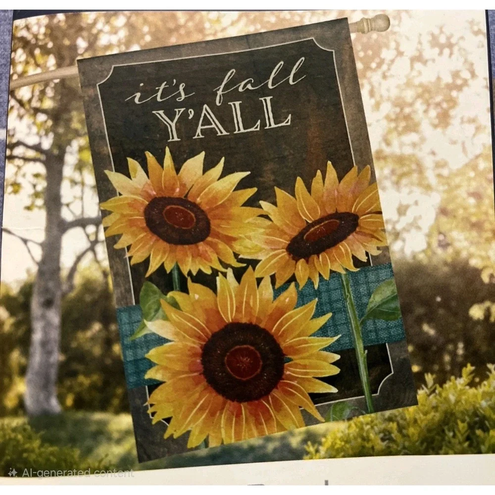 Style Selections Its Fall YAll Sunflower House Flag 28x44 Autumn New 5967463
